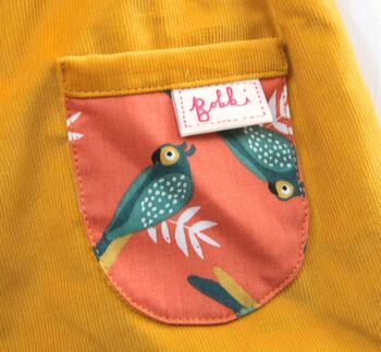 Reversible Baby Kids Cotton Parrot Trousers, 3 of 9
