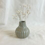 Fair Trade Stoneware Textured Stripe Bottle Bud Vase, thumbnail 10 of 12