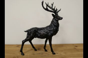 38cm Standing Stag Deer Bronze Effect Ornament Figurine Gift, 3 of 8