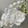 Artificial White Glitter Fabric Orchid Stem, thumbnail 5 of 8