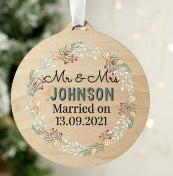 Personalised Wreath Wooden Decoration, 5 of 5