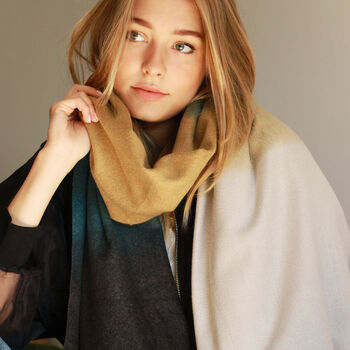 Muted Ombre Cashmere Blend Scarf, 2 of 12