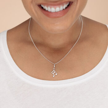 Sterling Silver Music Note Necklace, 3 of 7