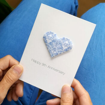 Personalised Anniversary By Year Origami Heart Card, 10 of 12