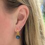 The Hexagon Labradorite Gold Plated Gemstone Earrings, thumbnail 2 of 4