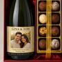 Personalised Champagne And Truffles Gift Set Include Any Photo, Name And Message. Presented In A Silk Lined Gift Box, thumbnail 5 of 8