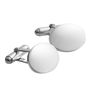 Domed Oval Sterling Silver Hinged Cufflinks, thumbnail 7 of 8