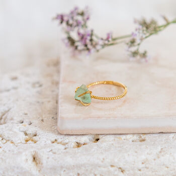Gold Plated Adjustable Druzy Single Stone Ring, 6 of 11