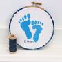 Blue, Baby Cross Stitch. Wall Hanging Embroidery Hoop, thumbnail 3 of 4