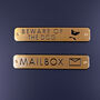 G Decor Premium Lacquered Polished Brass Door Sign Engraved Beware Of The Dog Or Mailbox Plaque For Indoor Or Outdoor Display, thumbnail 1 of 3