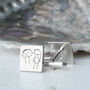 Personalised Childs Drawing Silver Square Cufflinks, thumbnail 3 of 4