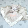 Personalised Grey Bear Comforter With Satin Back, thumbnail 1 of 7