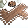 Personalised Walnut Jigsaw Sharing Board And Coasters, thumbnail 3 of 5
