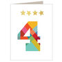Mini Gold Star Number Four Card, thumbnail 2 of 5