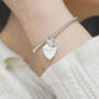 Sterling Silver Ball Slider Bracelet Personalised Mini Heart And Birthstone, thumbnail 1 of 11