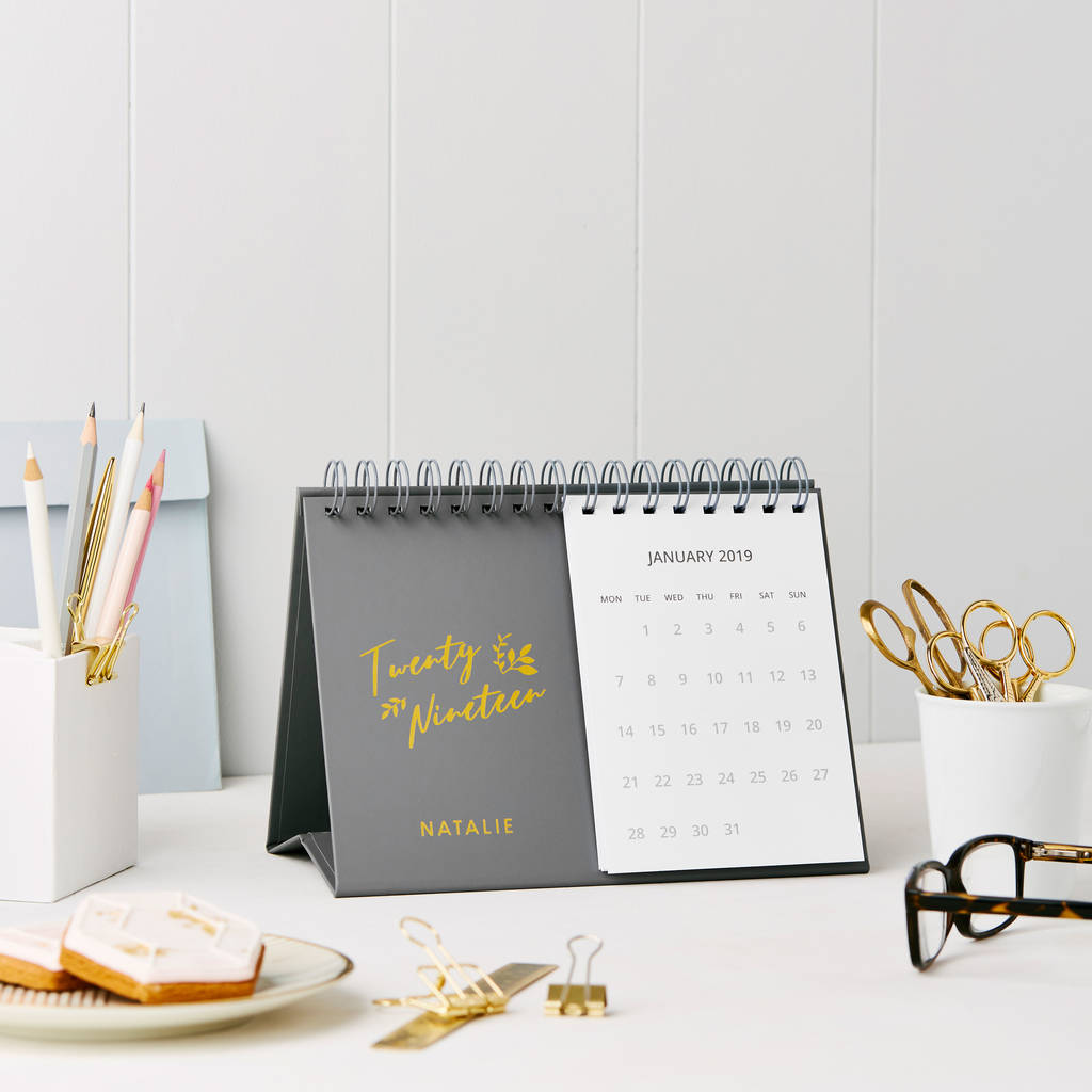 Personalised Charming 2019 Desk Calendar By Martha Brook
