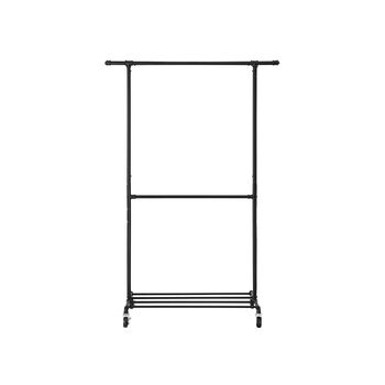 Double Rod Clothes Garment Rack On Wheels, 4 of 8