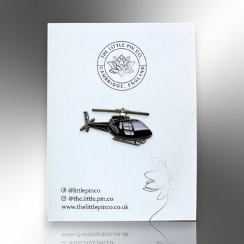 Small Helicopter Enamel Tie Or Lapel Pin Badge, Aircraft, Flying Gifts For Men, Father's Day Present, 4 of 8