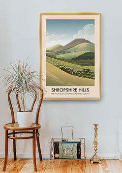 Shropshire Hills Aonb Travel Poster Art Print, 5 of 8
