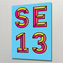 Se13 London Postcode Neon Typography Print, thumbnail 1 of 4
