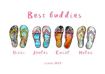 Personalised Family Flip Flop Print, 2 of 10