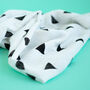 B+W Triangle Pattern Cotton Muslin Swaddle Baby Blanket, thumbnail 6 of 8