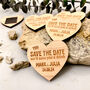 Wooden Save The Date Heart Magnet Wedding Invitation, thumbnail 1 of 9