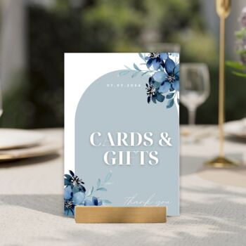 Blue Cards And Gifts Wedding Sign Board, 5 of 5