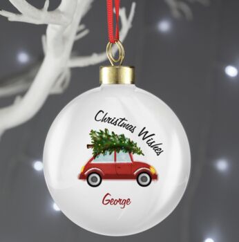 Personalised 'Driving Home For Christmas' Bauble, 3 of 4