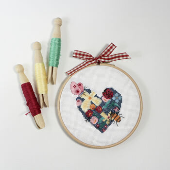 Cross Stitch, Floral Heart Kit, 7 of 7