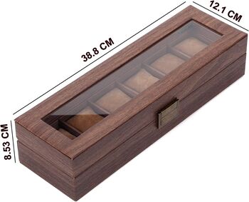 Multiple Slots Watches Box With Real Glass Topped, 4 of 11