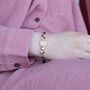 Large Zircon Heart Charm Beaded Adjustable Bracelet, thumbnail 2 of 8