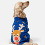 Christmas Rudolf Navy Dog Jumper, thumbnail 1 of 5
