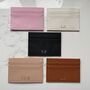 Personalised Embossed Saffiano Leather Slimline Card Holder, thumbnail 2 of 7