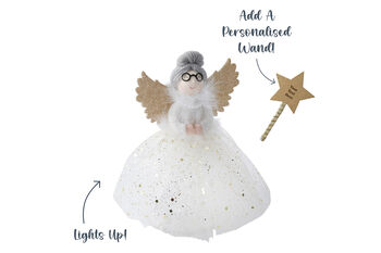 Gold Light Up Fairy Godmother Tree Topper, 3 of 9