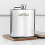 Personalised Stainless Steel Moustache Hip Flask, thumbnail 6 of 8