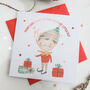 Personalised Elf Foil Christmas Card For Son Daughter, thumbnail 2 of 5