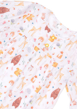 Girls Woodland Friends Cotton Pyjamas, 2 of 9