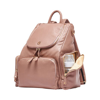 Amber Warm Taupe Leather Backpack, 8 of 10