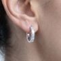 Shikaku Stone Silver Huggie Hoop Earrings, thumbnail 2 of 5