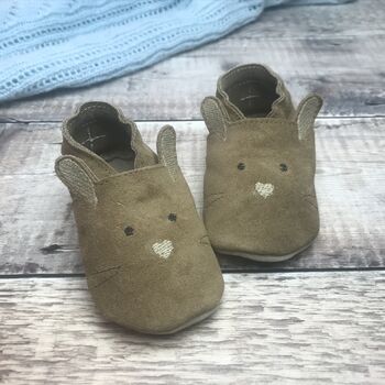 Suede Easter Bunny Baby Shoes With Sheepskin Tail, 2 of 10