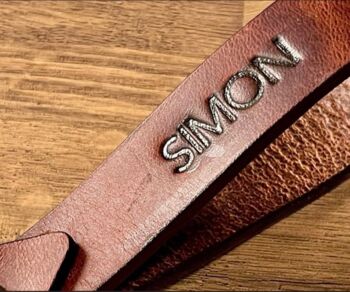 Personalised Brown Leather Lanyard, ID Badge Lanyard, 3 of 10