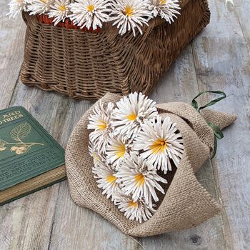 Handcrafted Wooden White Daisy Bouquet, 2 of 4