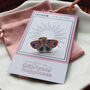 Pink And Purple Butterfly Enamel Pin With Gold Detail, thumbnail 2 of 7