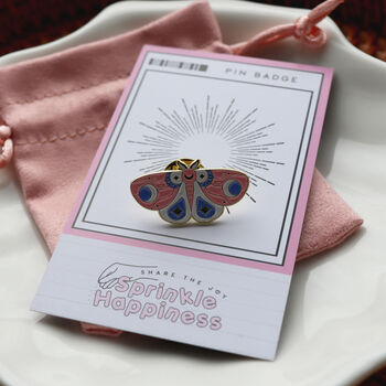 Pink And Purple Butterfly Enamel Pin With Gold Detail, 2 of 7
