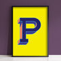 Letter P Print Alphabet Initial Wall Art Print, thumbnail 2 of 3
