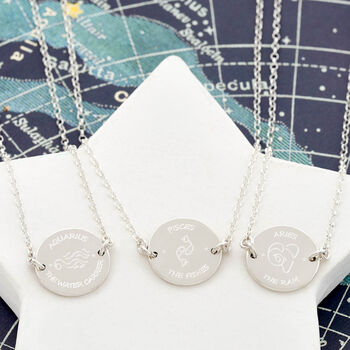 Personalised Zodiac Necklace In Sterling Silver, 6 of 8