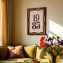 Personalised Birth Year Print With Checkerboard Frame, thumbnail 2 of 12
