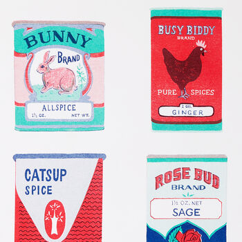 Vintage Spice Tins Risograph Print, 2 of 3