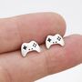 Game Console Stud Earrings In Sterling Silver, thumbnail 3 of 11